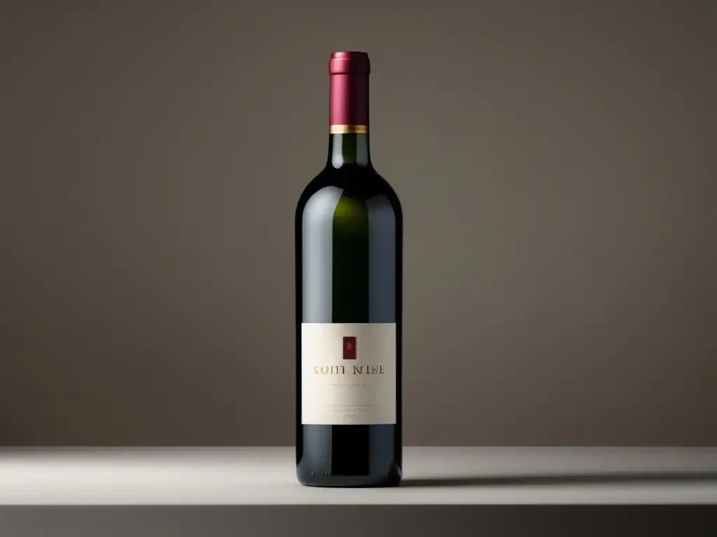 Innovaciones en la vinificación moderna: vino elegante y minimalista, con botella transparente y etiqueta sencilla