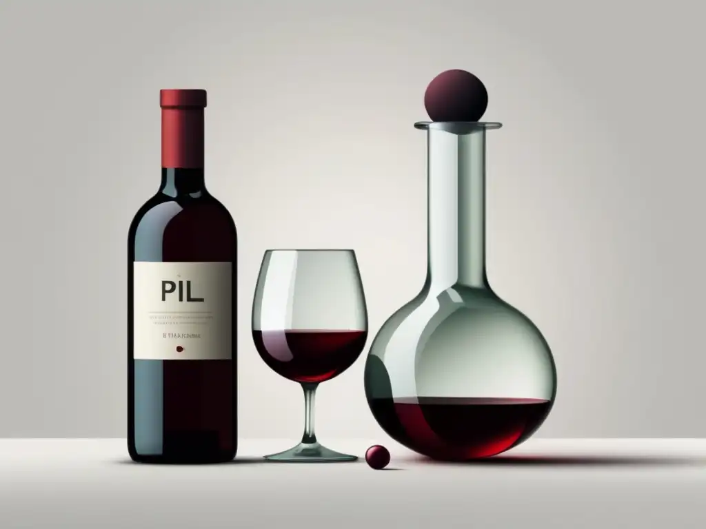 Interacciones peligrosas entre vino y medicamentos: ilustración minimalista de copa de vino y frasco de pastillas