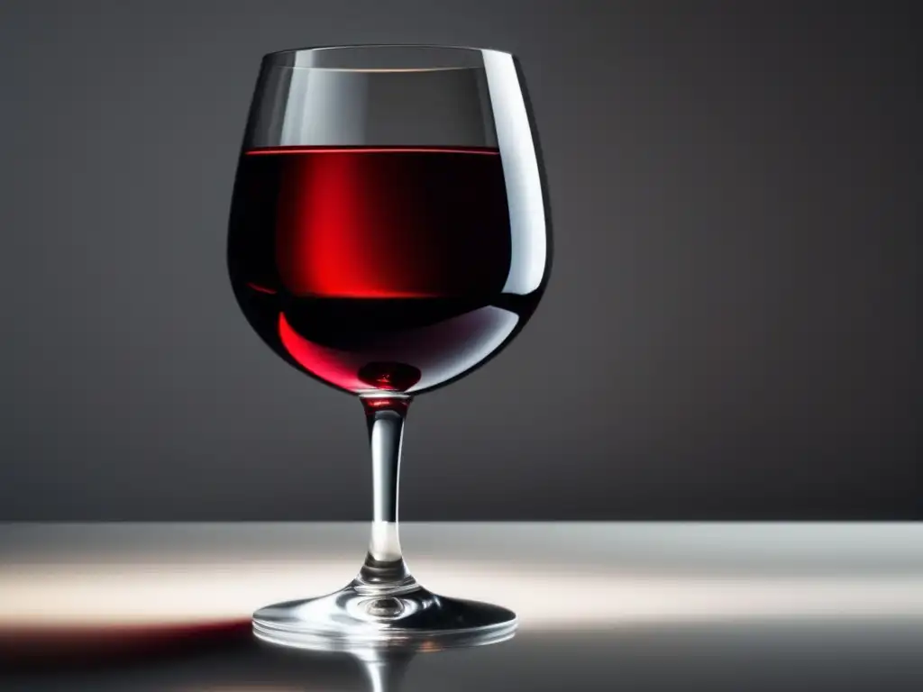 Copa de vino tinto con luz trasera, elegante y minimalista