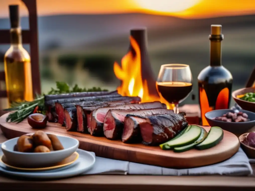 Maridaje entre cocina argentina y Malbec, asado de carne perfectamente grillada, vino Malbec y ambiente cálido