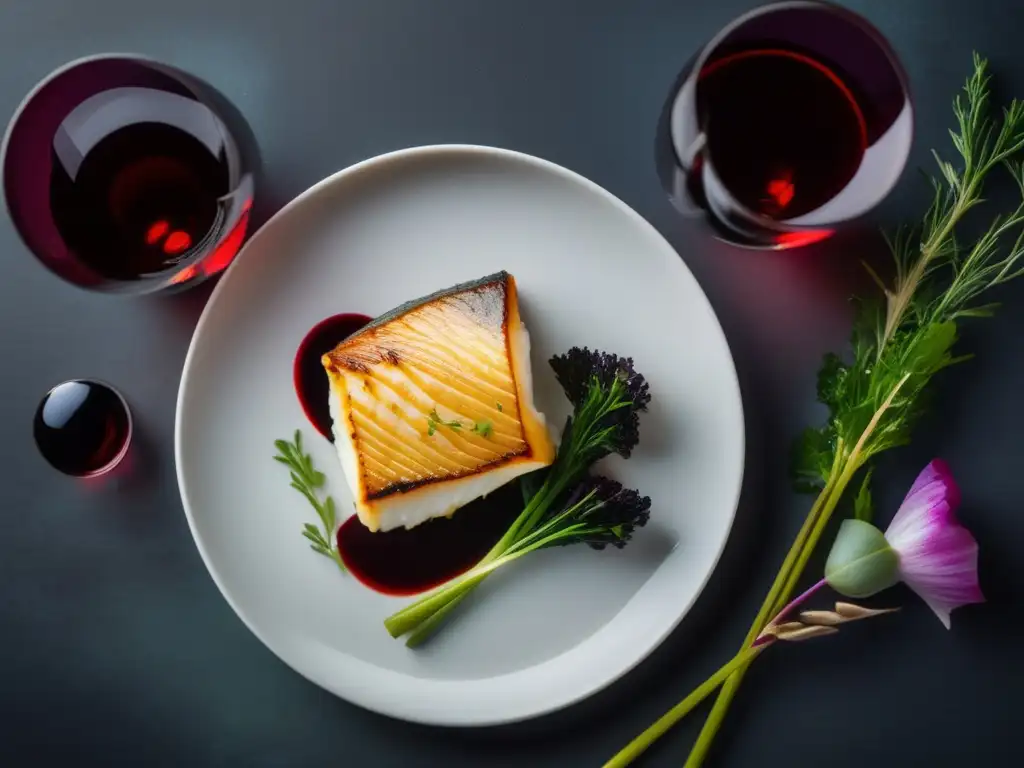 Plato elegante con sea bass y vino chileno Un maridaje perfecto: Joyas enológicas Chile maridajes Pacífico