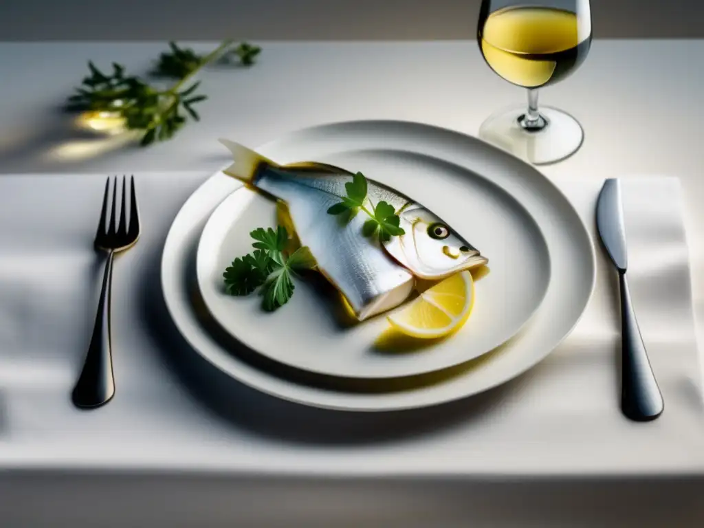 Maridaje vinos blancos pescados reinventado: elegancia y sofisticación en imagen del vino blanco y pescado