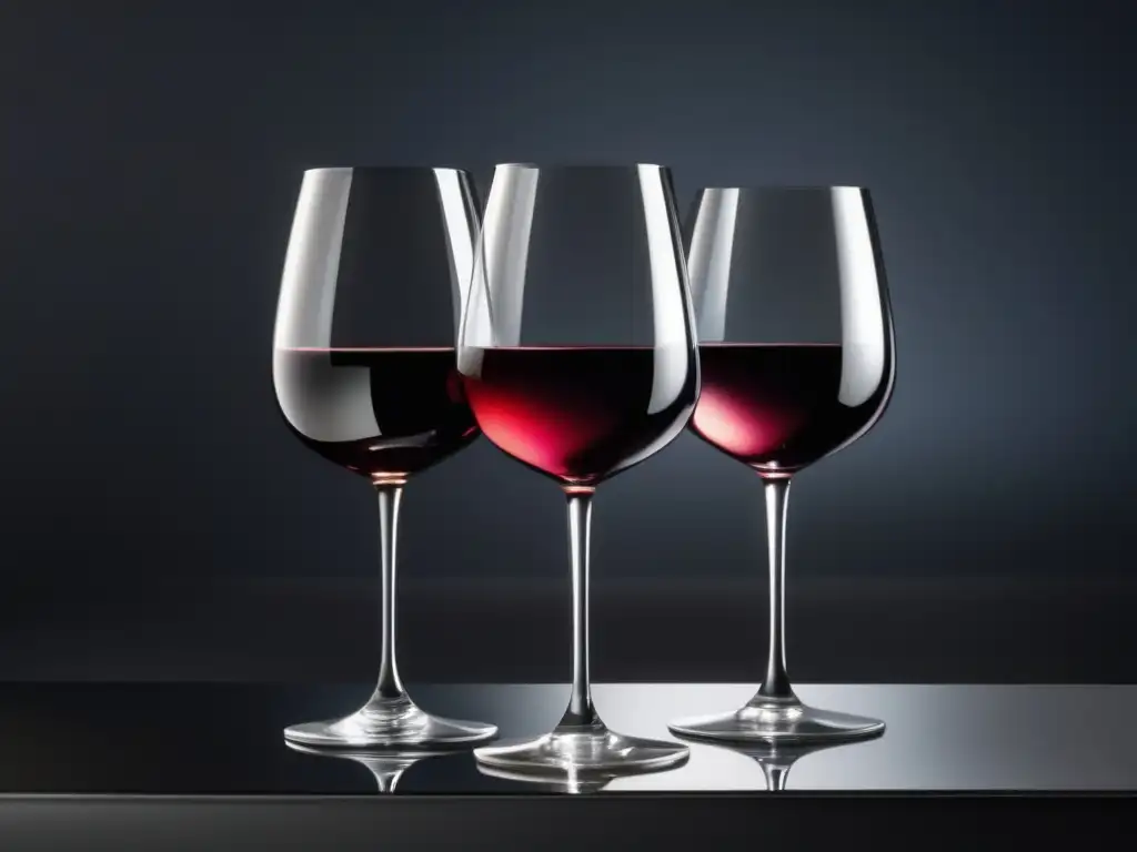 Copas de vino elegantes y sofisticadas Maridaje vinos y carnes: clases especializadas - Imagen ultradetallada con estilo minimalista