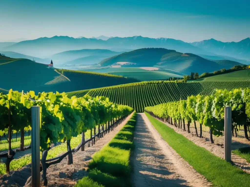 Viñedo sereno en Eslovenia Maridaje vinos eslovenos cocina Alpes: Viñedo sereno, elegante y natural en colinas de Eslovenia