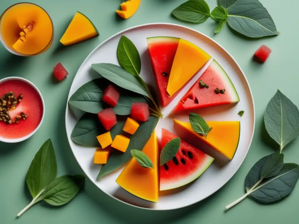 Maridaje vinos estaciones año: comida minimalista con ingredientes vibrantes y estacionales, presentados en un plato armonioso