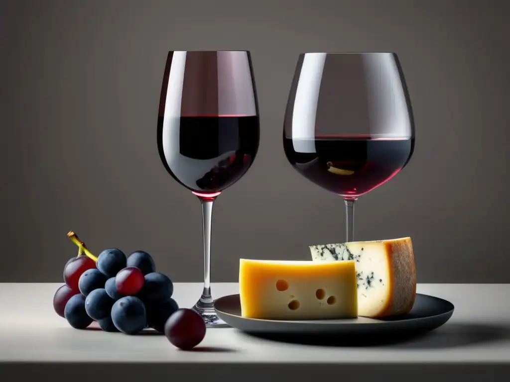 Maridaje vinos eventos ocasiones: copa de vino con queso gourmet y frutas