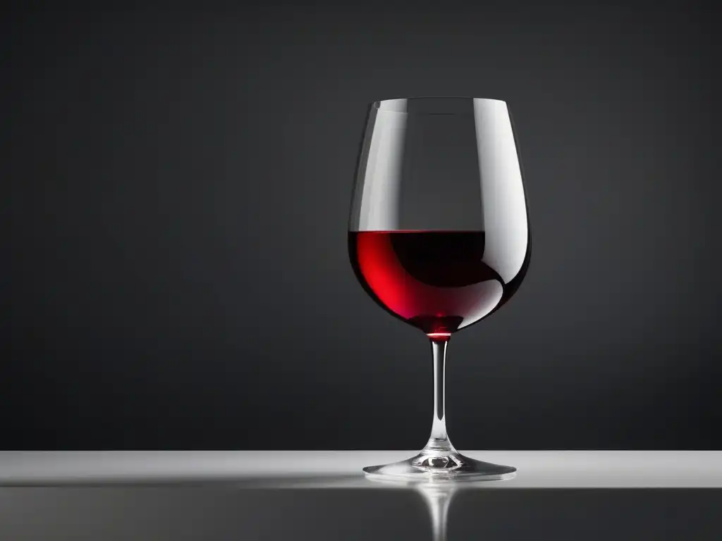 Maridaje vinos orgánicos gastronomía: Vino rojo orgánico en copa minimalista