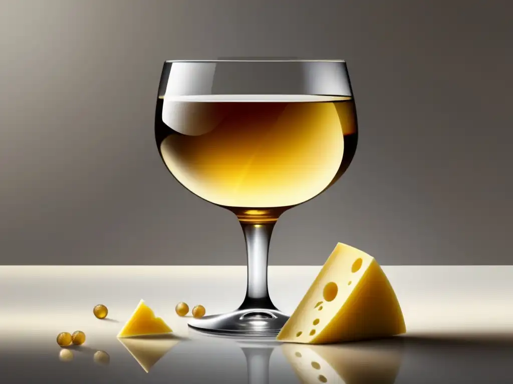 Maridajes vino queso clásicos globales - Ilustración minimalista de copa de vino y queso Brie junto a fondo blanco