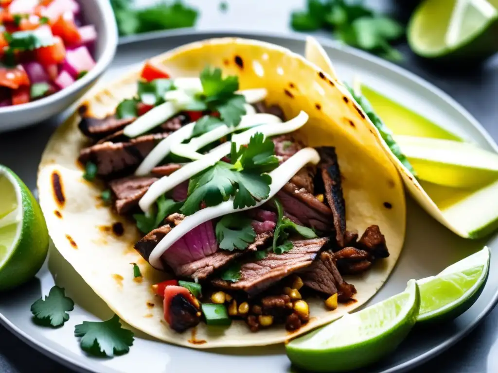 Maridajes de vino y comida mexicana contemporánea: Carne asada tacos con salsa roja y elote