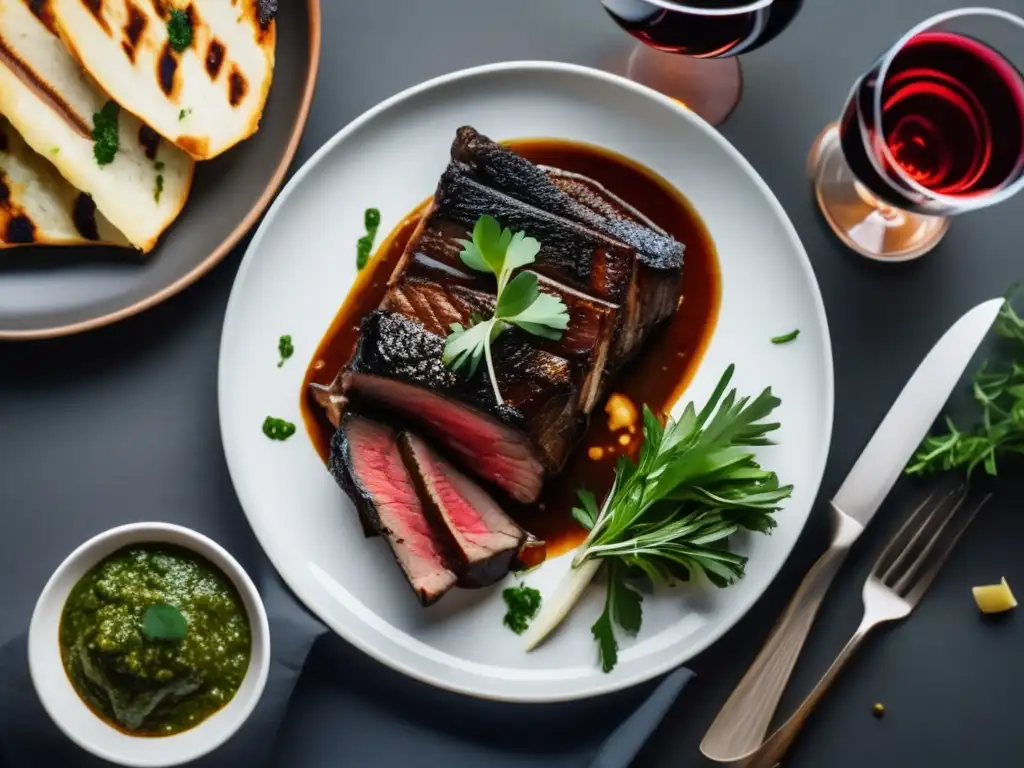 Deliciosa asado de tira con vino Maridajes vinos cocina argentina: Asado de tira y Malbec, elegancia y sabor