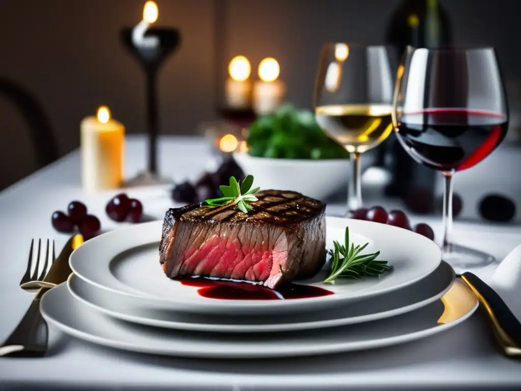 Maridajes de vinos para premiaciones - Elegante mesa con mantel blanco, cubiertos elegantes y copas de cristal