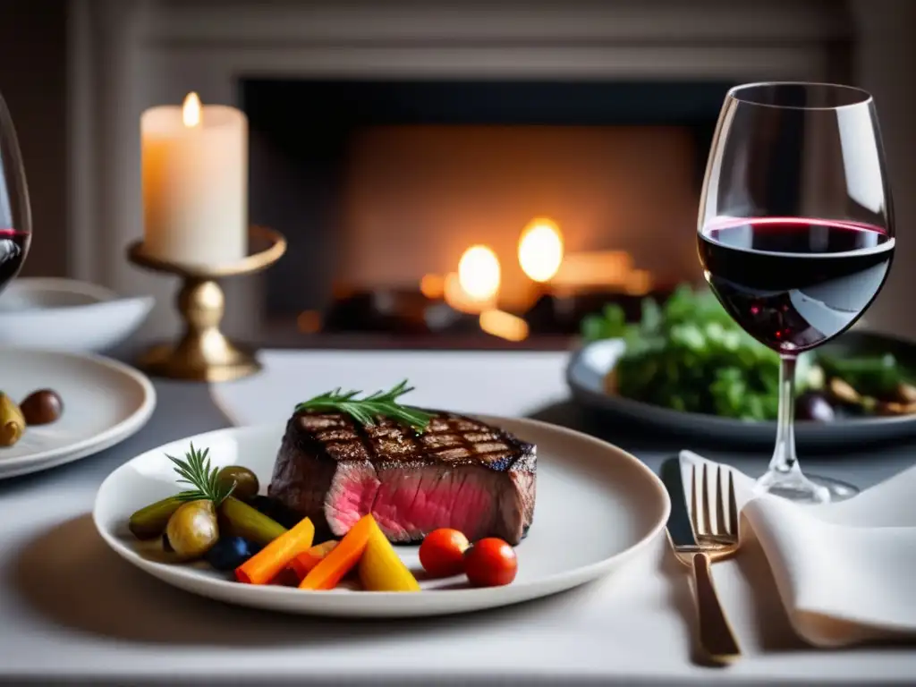 Mesa elegante con maridajes innovadores vino gastronomía