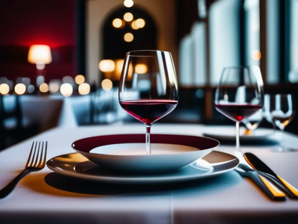 Elegante mesa en restaurante estrellado Mesa elegante en restaurante Michelín con vino natural, uvas frescas y chefs Michelin