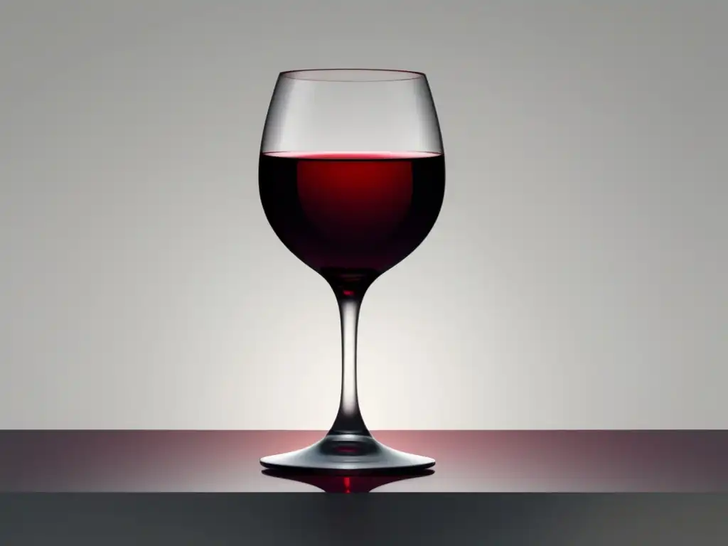 Ilustración minimalista de una copa de vino tinto, elegante y sofisticada