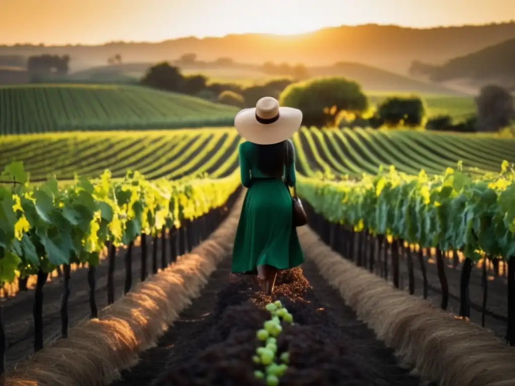 Mujer en viñedo simboliza diversidad y fuerza en la vinicultura