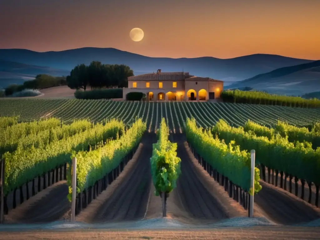 Noche de Bodegas Abiertas en España bajo la luna