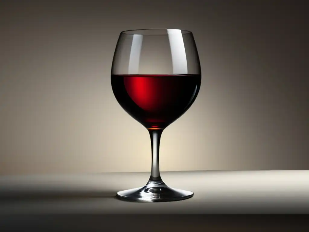 Obras maestras del vino: copa minimalista con vino rojo