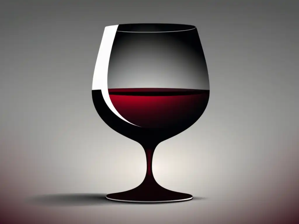 Vino en ópera y zarzuela: ilustración elegante de copa de vino con gradiente de colores, reflejando luz