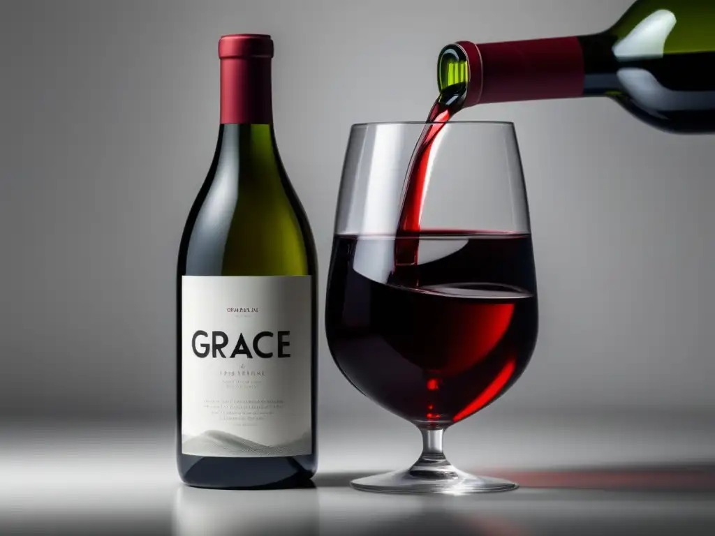 Oportunidades venta vino online: botella vino rojo elegante y minimalista con luz suave