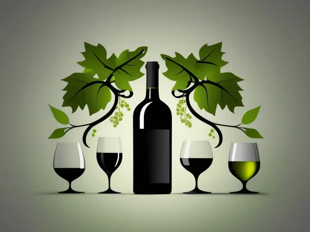 Origen y evolución de vinos sin alcohol - Beneficios de consumir vinos sin alcohol - Imagen minimalista con uva y formas abstractas