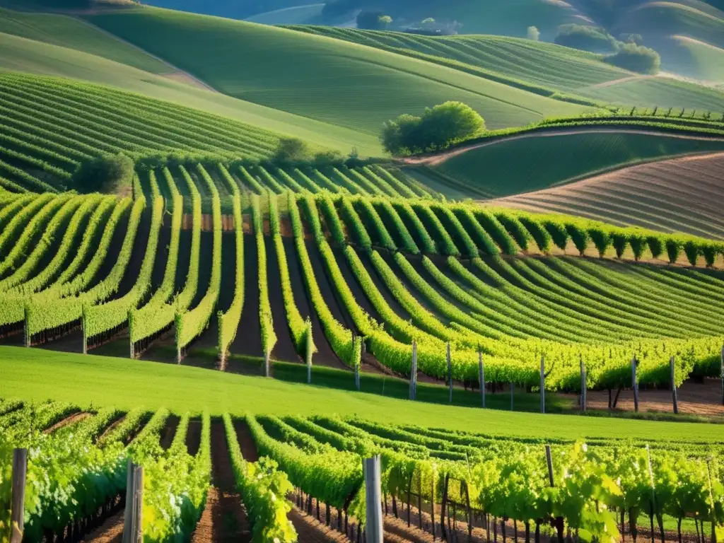 Un paisaje impresionante de colinas cubiertas de viñedos, se extienden hasta donde alcanza la vista