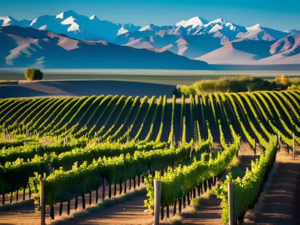 Un paisaje impresionante de un viñedo en las colinas de Mendoza, Argentina