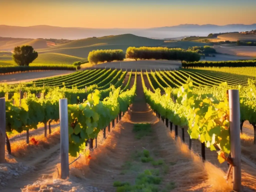 Un paisaje impresionante de un viñedo extenso en la región de Provenza