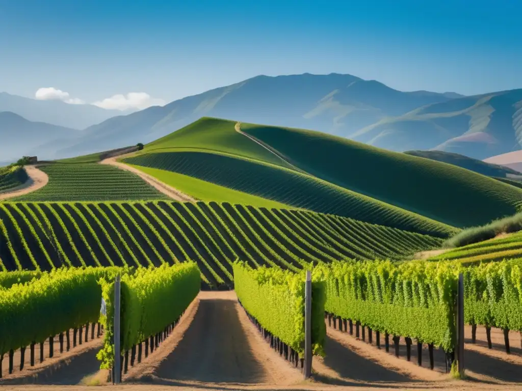 Paisaje minimalista viñedo Valle Casablanca, Chile - Beneficios vinos orgánicos salud