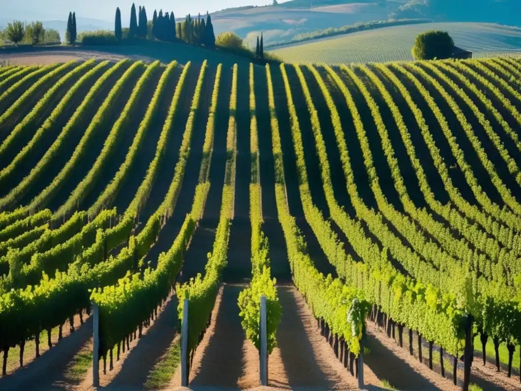 Paisaje sereno de viñedo en Valpolicella, con viñas de uva Corvina