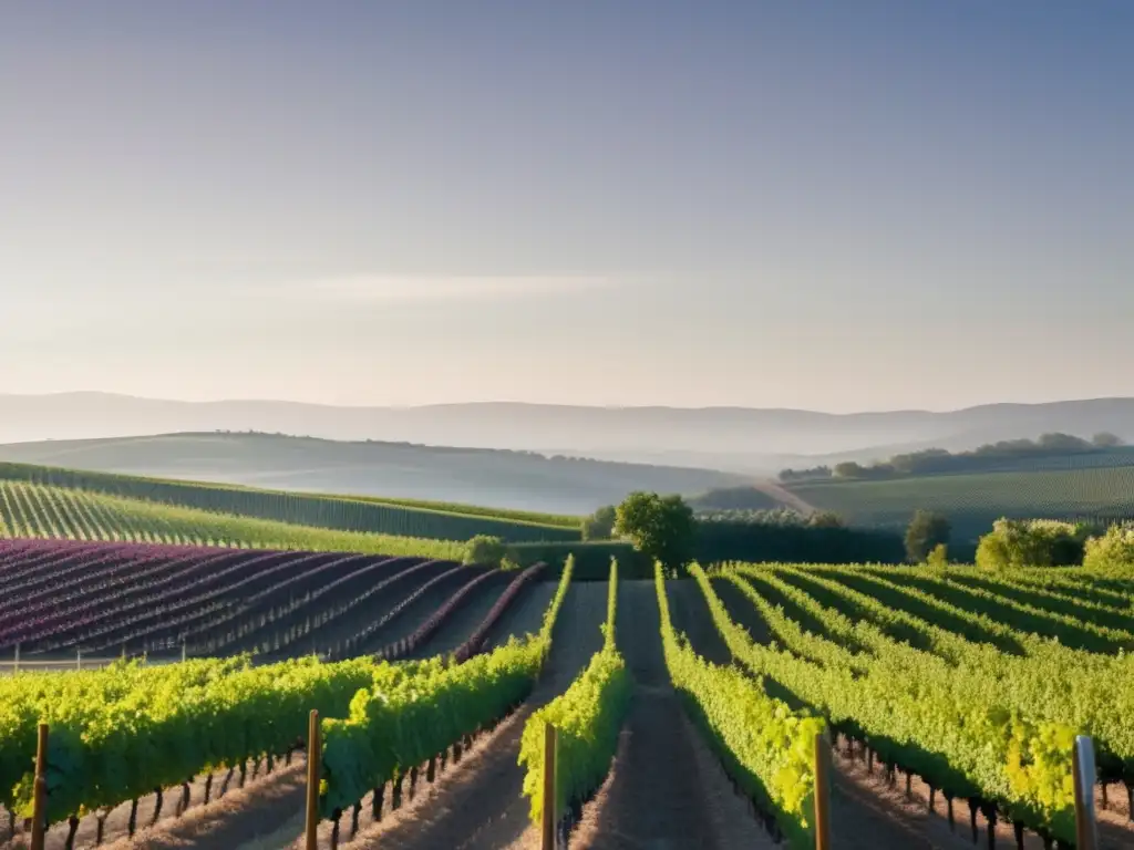 Paisaje sereno de viñedos europeos: Integración europea viticultura en armonía, tradiciones diversas y elegancia en la industria del vino