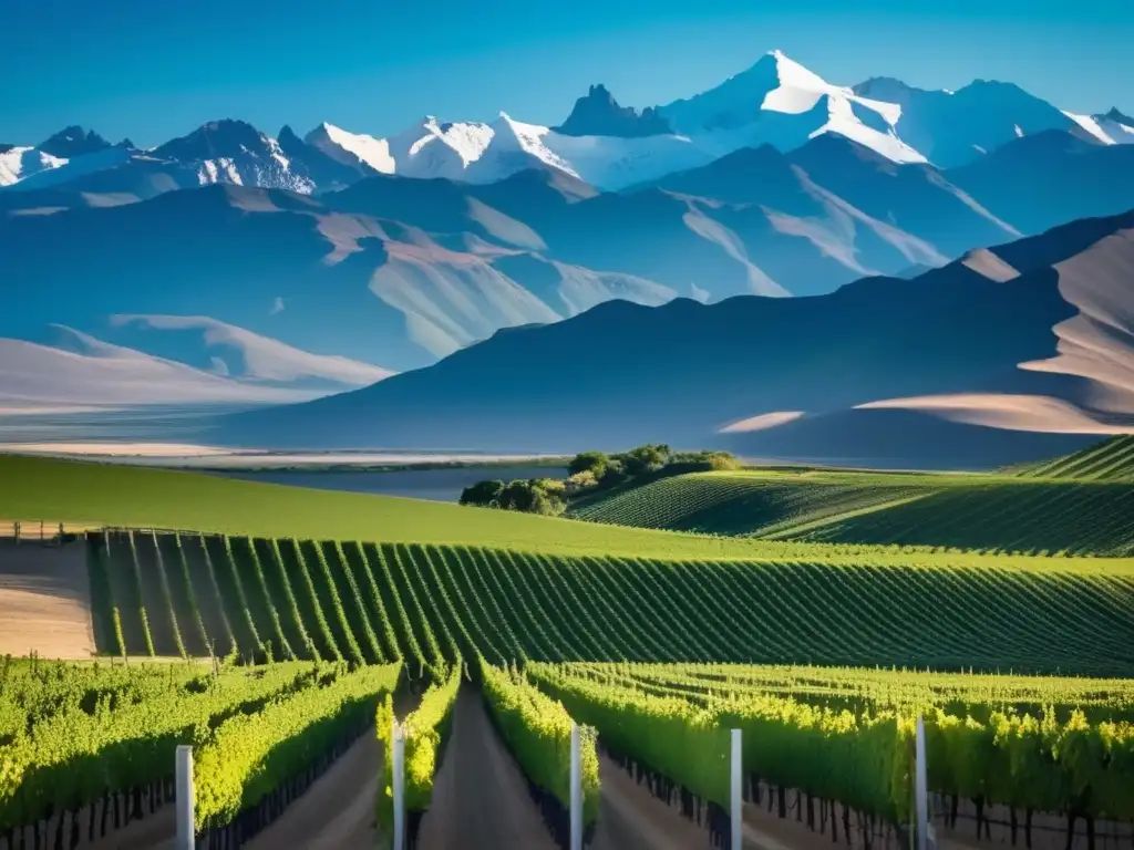 Paisaje de Valle de Uco, vinos de América del Sur influenciados por los Andes