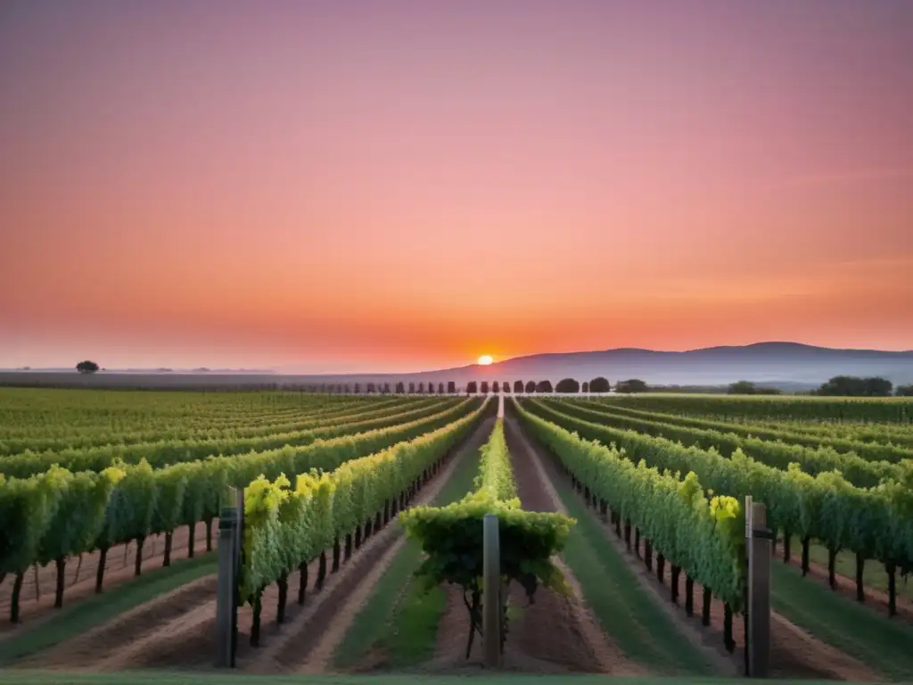 Paisaje de viñedo al atardecer: Cambio climático y territorios vinícolas