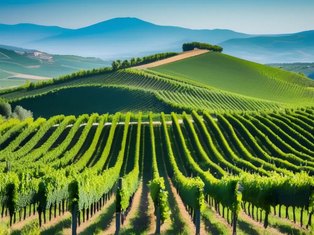 Paisaje de viñedos Aglianico en Campania y Basilicata, Italia