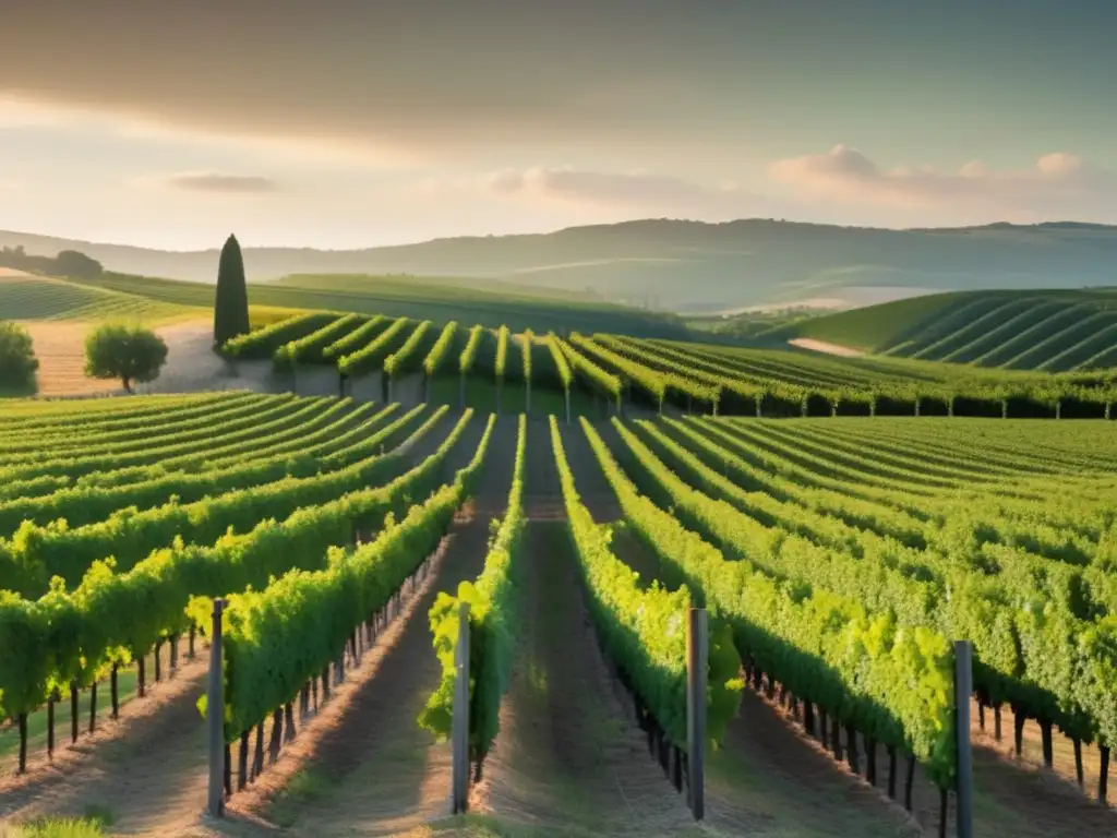 Paisaje de viñedos históricos y ecosistemas: belleza y preservación en una imagen 8k detallada