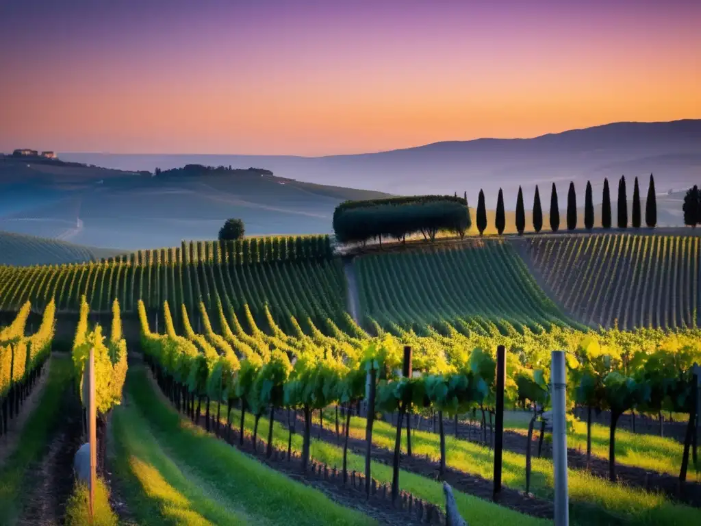 Paisaje de viñedos en Valpolicella al atardecer - Rondinella en blends vinos Italia