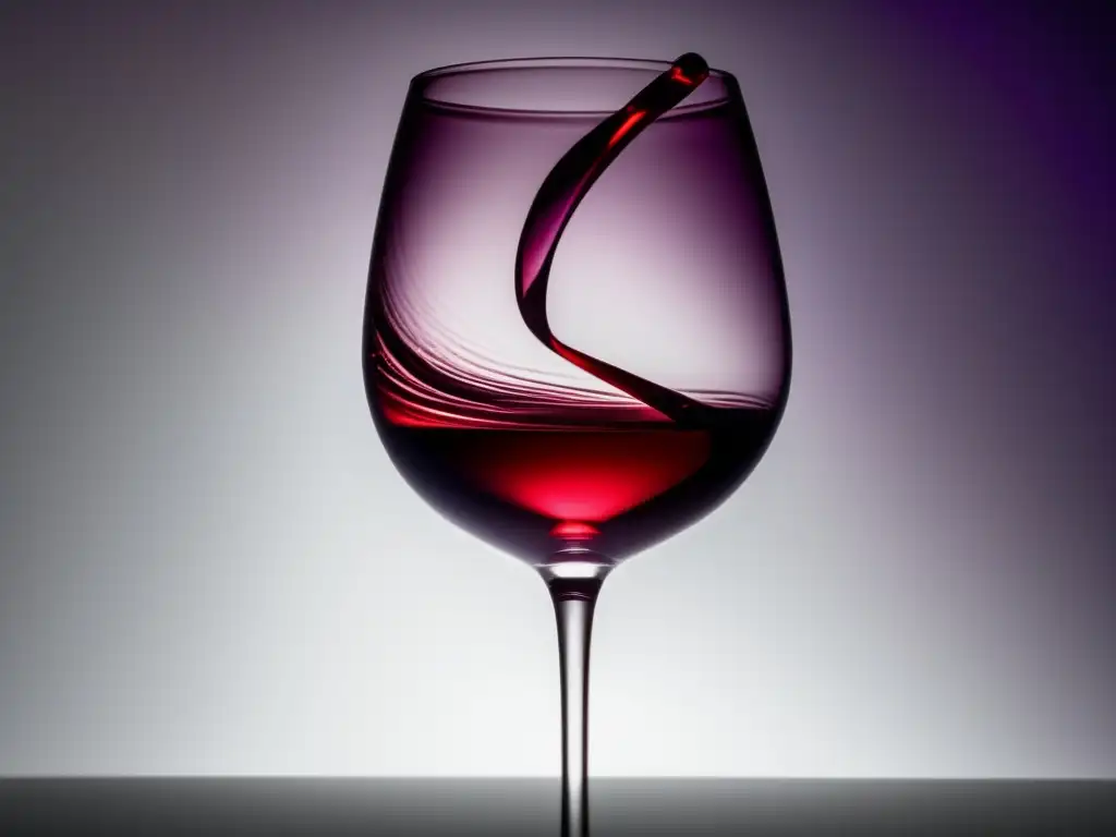 Guía paso a paso para catar vinos - Exquisito vino tinto en copa, con tonos rojos, púrpuras y rubíes