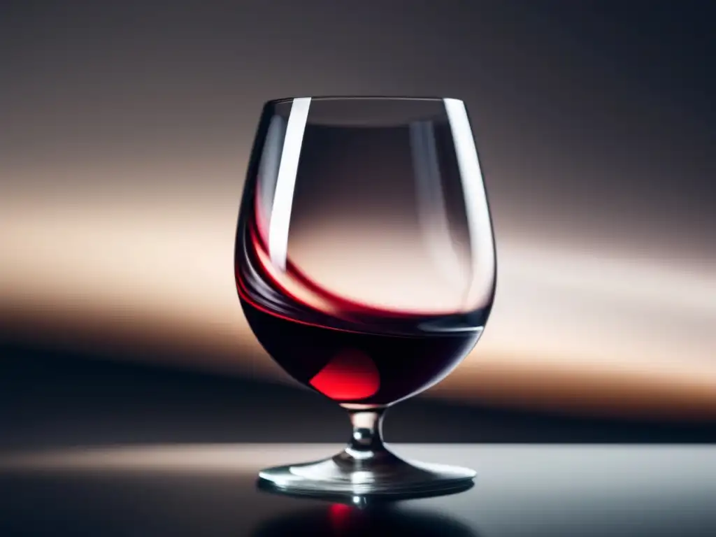 Películas con vino como protagonista, imagen minimalista de una copa de vino rojo sobre una superficie blanca