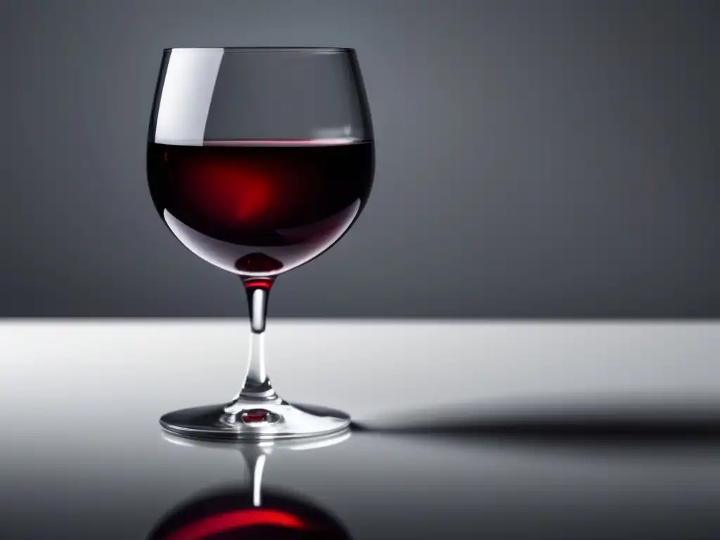 Vino tinto y pérdida de peso: copa elegante con vino rojo vibrante -