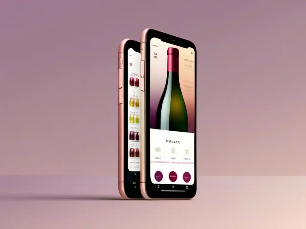 Plataformas ecommerce vinos online: VinApp con interfaz elegante y minimalista para descubrir y comprar vinos