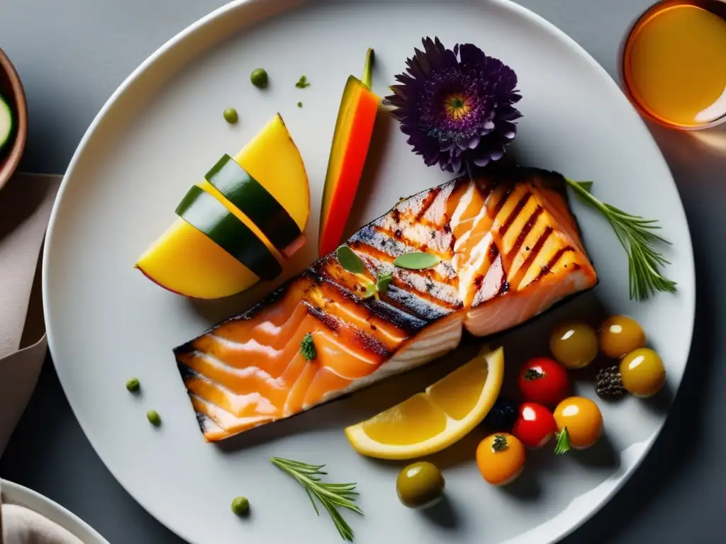 Un plato minimalista con platos principales, entrantes y postres, destacando los beneficios del vino en la dieta Zona