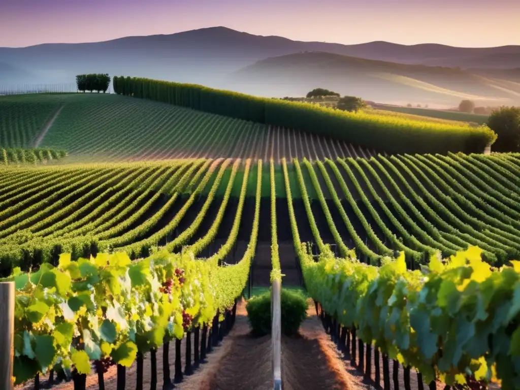 Posicionamiento web para bodegas vinícolas en una imagen de viñedo al atardecer con orden y serenidad