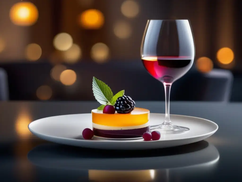 Delicioso postre y vino elegante Postres maridaje vinos alta cocina -