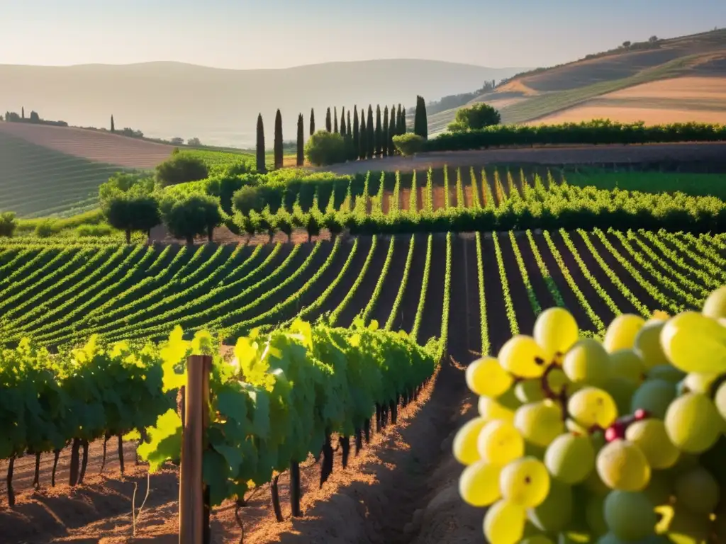 Potencial vitivinícola de Líbano: viñedos exuberantes, uvas maduras y paisaje sereno