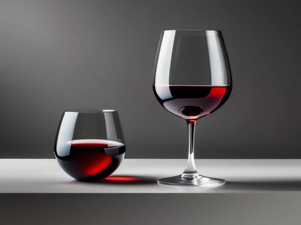 Potencial vitivinícola de Líbano: vino tinto elegante en copa minimalista