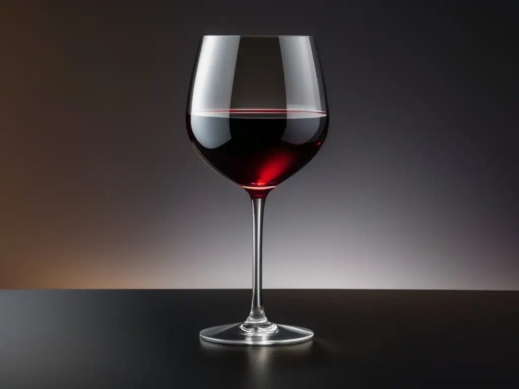 Presencia histórica del vino en arte: Imagen en 8k con un elegante vaso de vino rojo sobre fondo negro, transmitiendo sofisticación y belleza