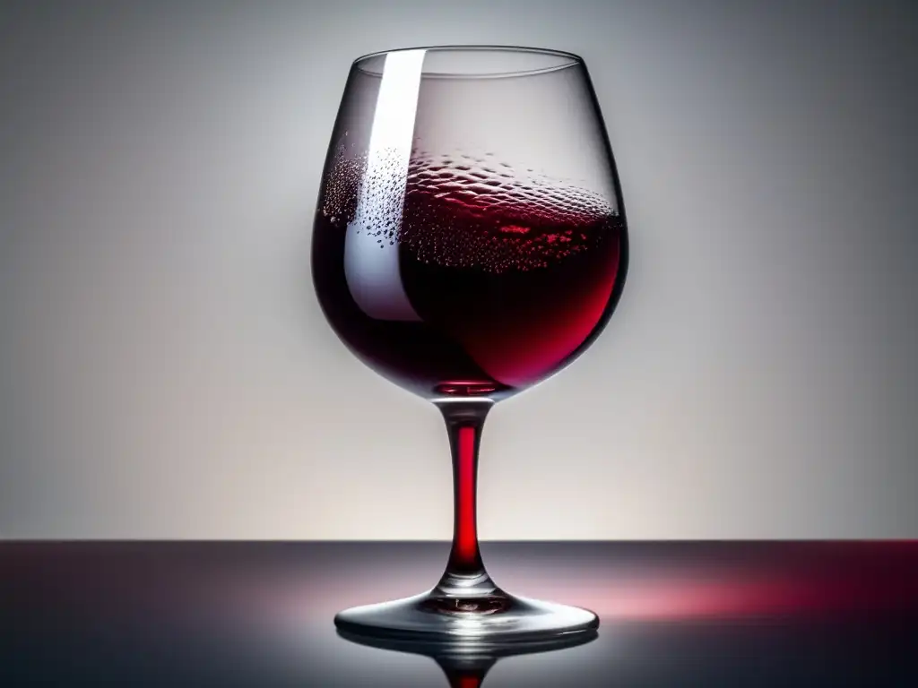 Química del vino: compuestos paladar - Vino rojo en copa transparente, uvas maduras al lado