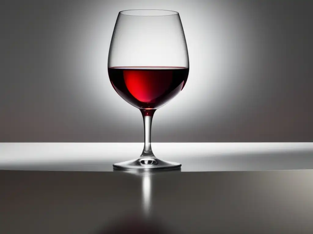 Realismo vino pintura barroca: Imagen minimalista de un vaso de vino transparente con reflejos sutiles