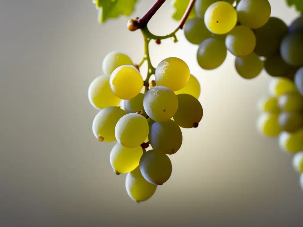 Racimo de uva Viognier en 8k Viognier: Uva resurgente, racimo dorado glistante