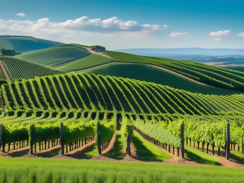 Rivalidad Francia España vino en una imagen de viñedo: belleza y abundancia de la naturaleza