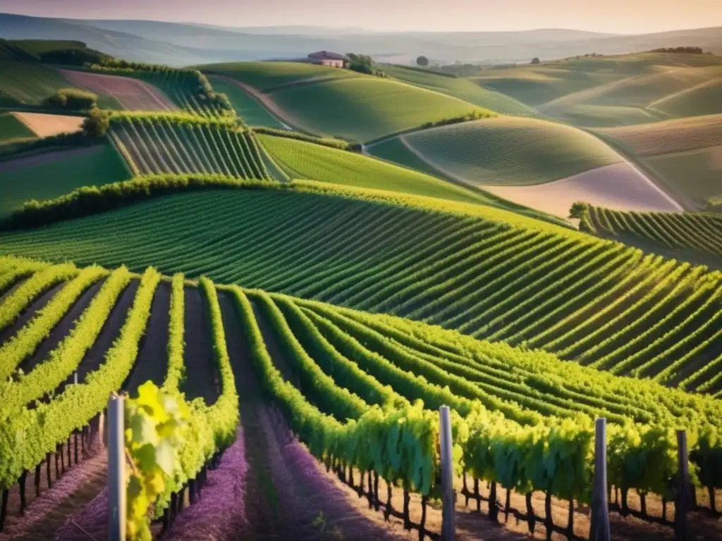 Rutas vinícolas europeas destacadas: imagen 8k de viñedos en un paisaje tranquilo y sofisticado